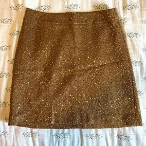 NWT Loft Sequined Skirt (Gold/Camel) Size 4P